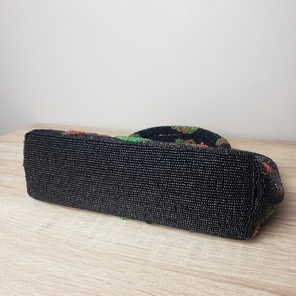 Vintage Glass Beaded Floral Handbag Purse - Picture 10 of 16